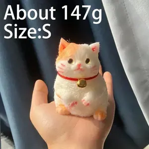 Cute Kawaii Cat Squishy Soft Silicone Stress Relief Squeeze Toy Anxiety Relief Desk Buddy Gift for Kids Adults Desk Decor Gift