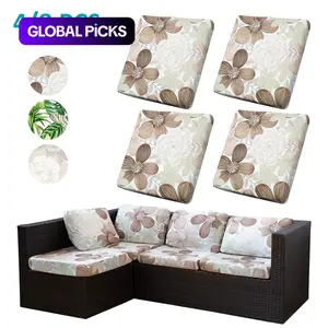 Floral Leaf Elastic Sofa Cushion Cover Set, Washable Stretch Furniture Protectors for Home Decor and Pets #GLOBAL PICKS