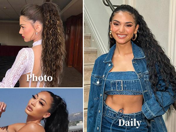 26‘’ Ponytail Extension Claw Curly Pony Tail Clip in Claw Hair Extensions Fluffy Natural Looking Synthetic Hairpiece for Women