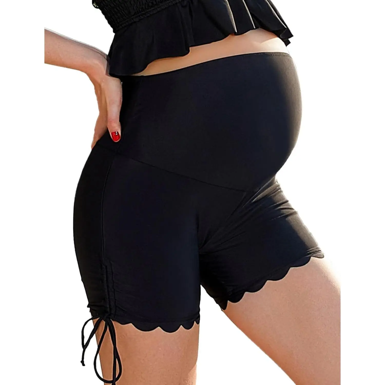 Maternity Swim Bottom High Waisted Maternity Swim Shorts Pregnant Swim Suit