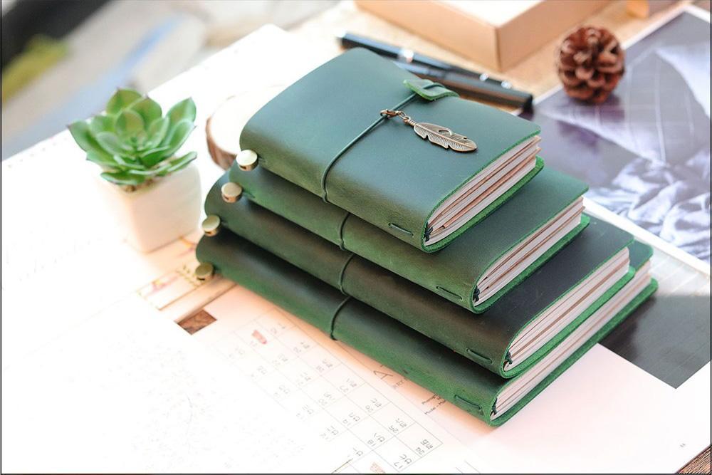 100% Genuine Leather Journal Refillable Travel Notebook Retro DIY Handmade Diary Sketchbook School Office Gift Customized
