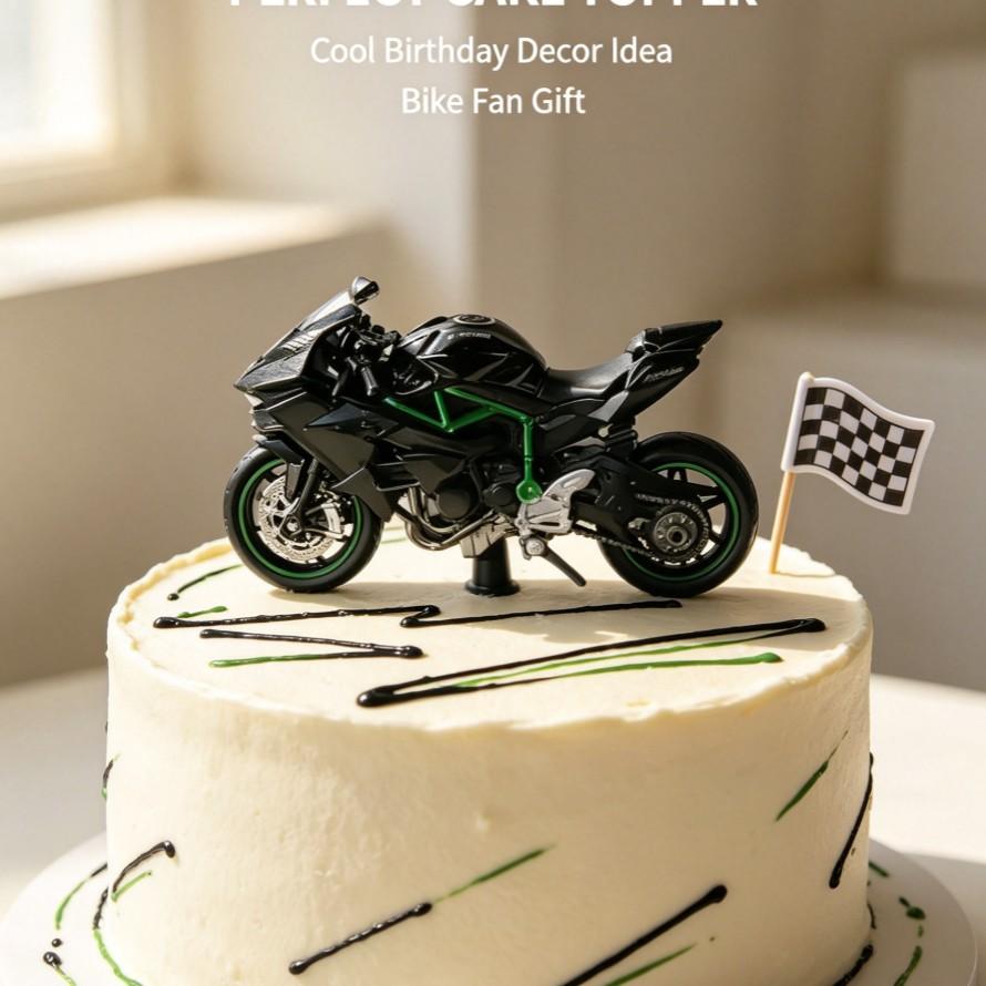 Alloy Motorcycle Model with Steering and Suspension, Perfect Cake Decoration, Detailed Collectible for Motorbike Enthusiasts, Halloween Christmas Gift