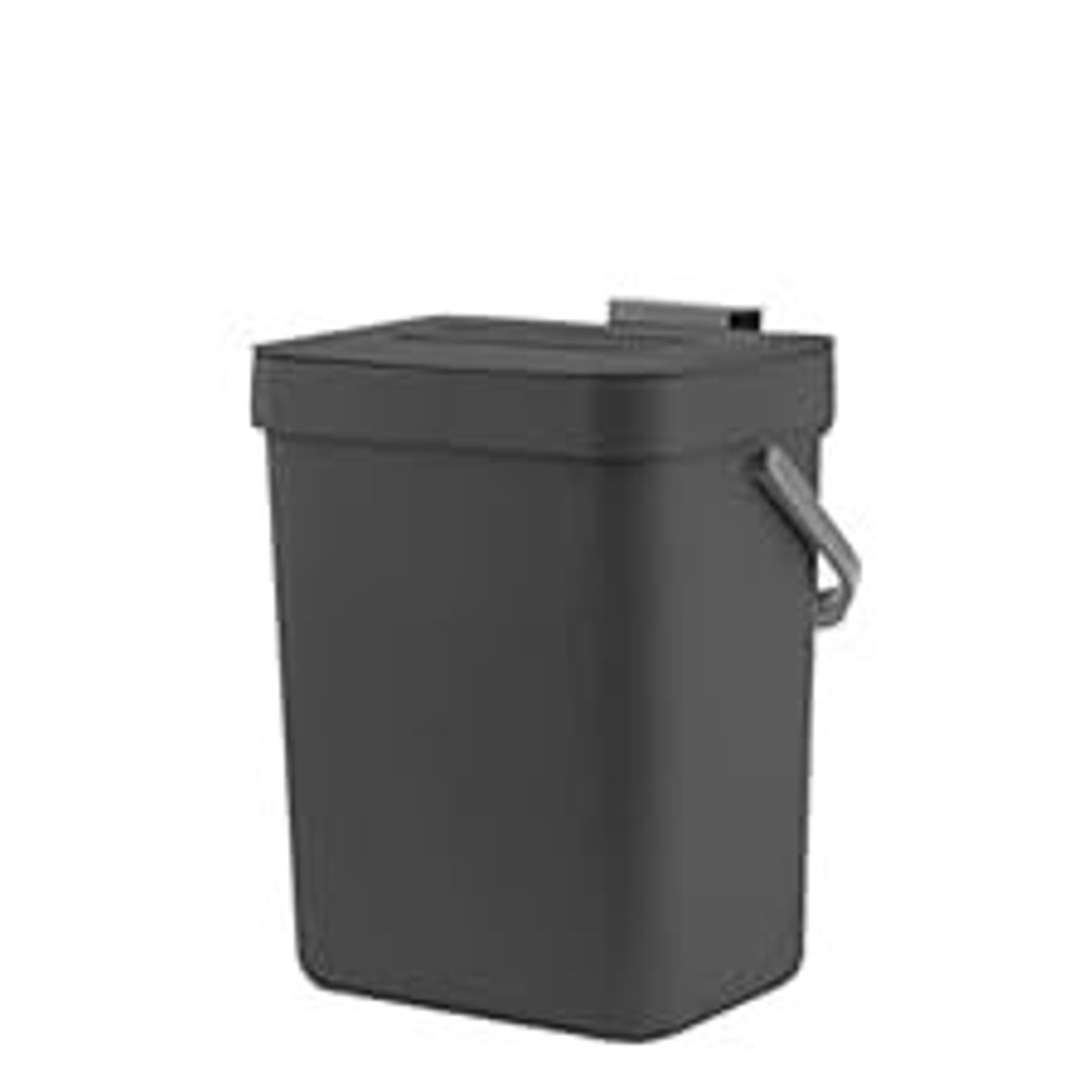 Under Sink Trash Can，Kitchen Compost Bin, 3.2 Gallon/12L, Black | Hanging Garbage Can for Kitchen/Bathroom/Cupboard,Wall Mounted, Plastic Food Waste Bin, RV Trash Can