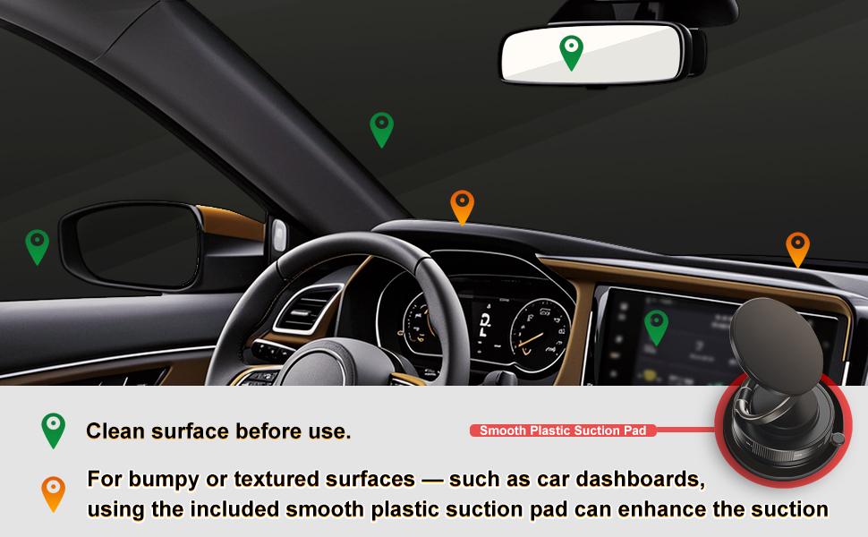 360° Adjustable Vacuum Magnetic Phone Holder, Suction Cup Phone Mount for Magsafe, Portable Cell Phone Holder for Car,Makeup/Gym/Mirror, Fit for All iphone iphone 11 and above