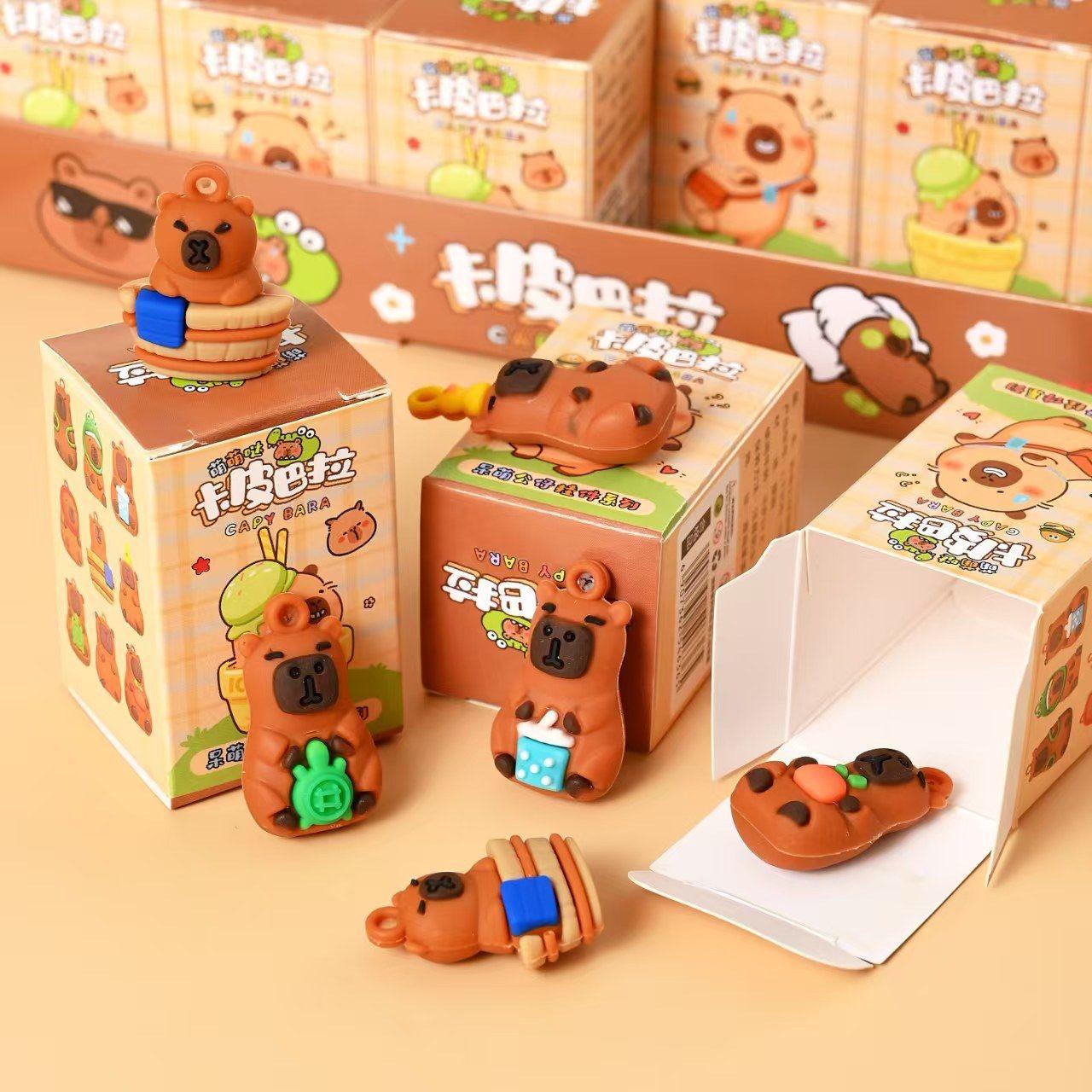24-Piece Capybara Blind Box Gift Set, Surprise Party Gifts with Random Keychain Collectibles and Pendants, Versatile Bag Hooks, Perfect for Festival
