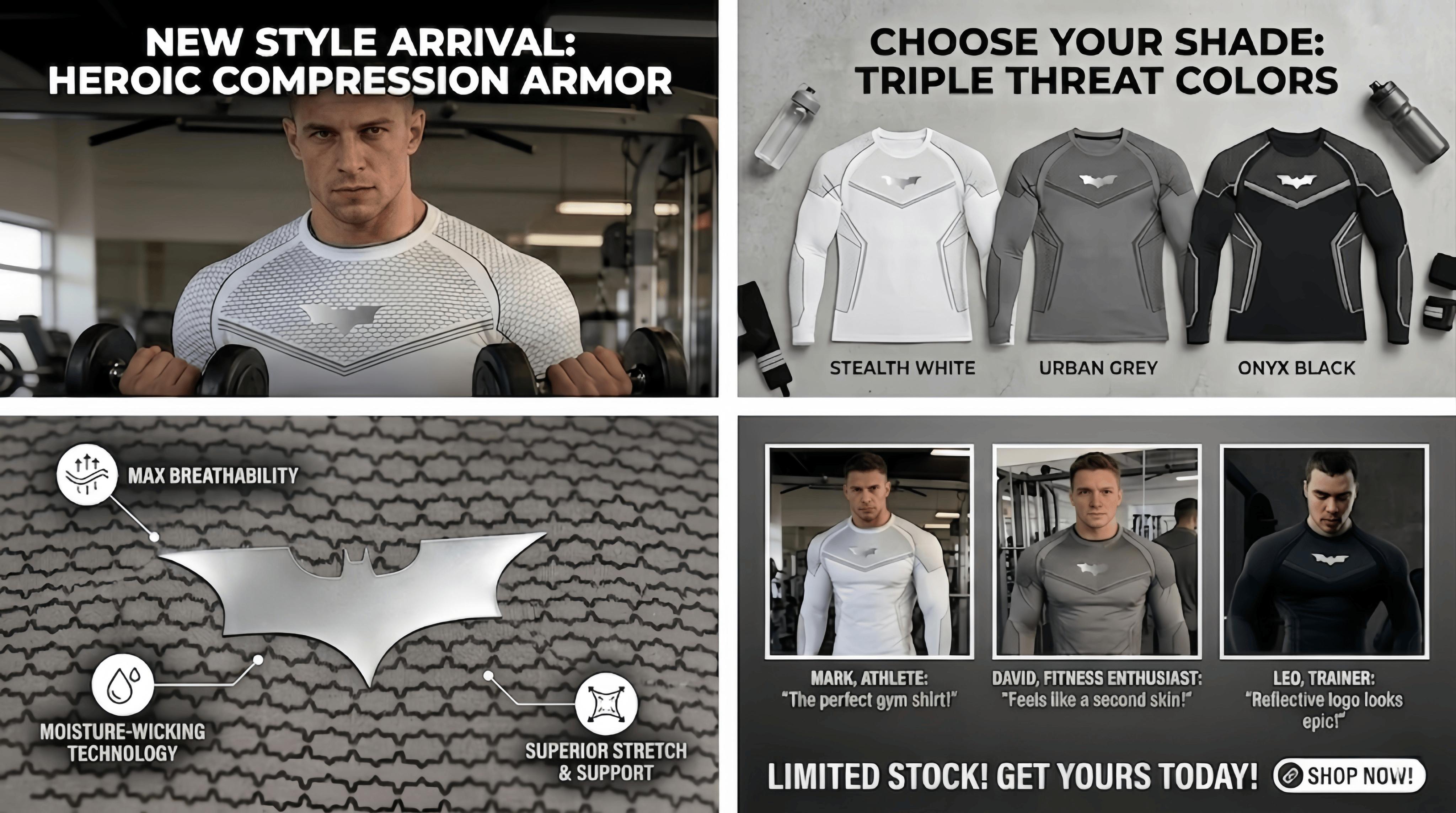 Men's Batman Logo Slim Fit Top, Minimalist Functional Fitness Style, Moisture-Wicking, Ergonomic Cut, Ideal for Bodybuilding and Training