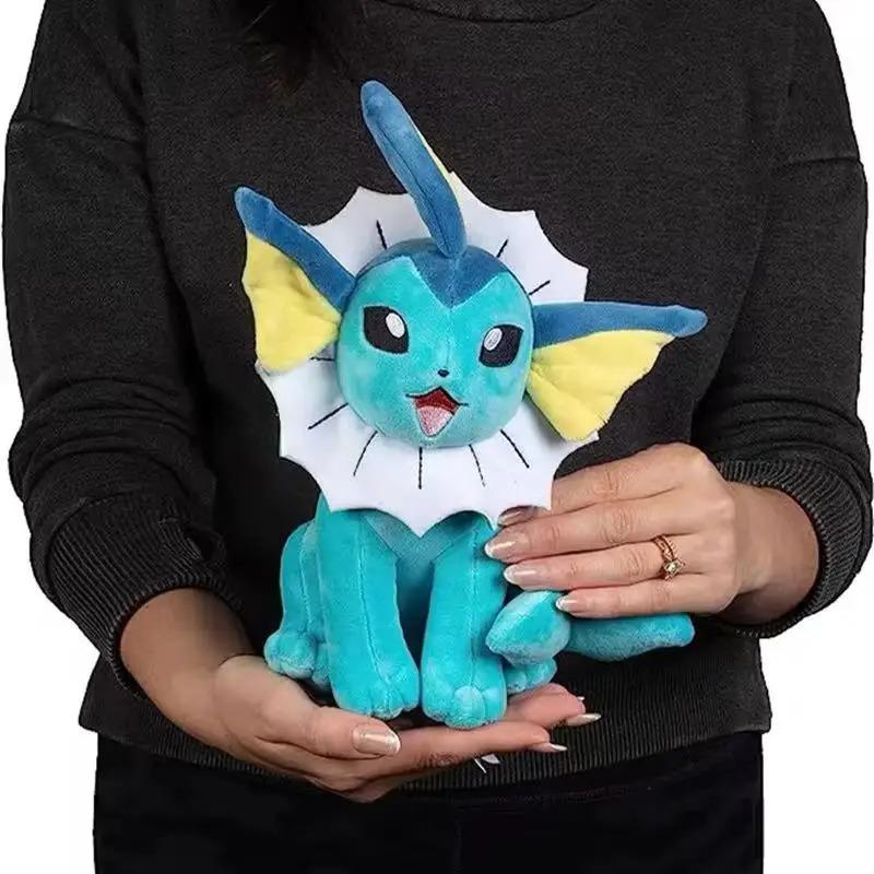 Pokemon Eevee-Vaporeon Huggable Kawaii Stuffed Animal, 25cm Anime TV Game Plush Toy, Funny Gift for Kids, Huggable Stuffed Animal, Kawaii Stuffed Animals