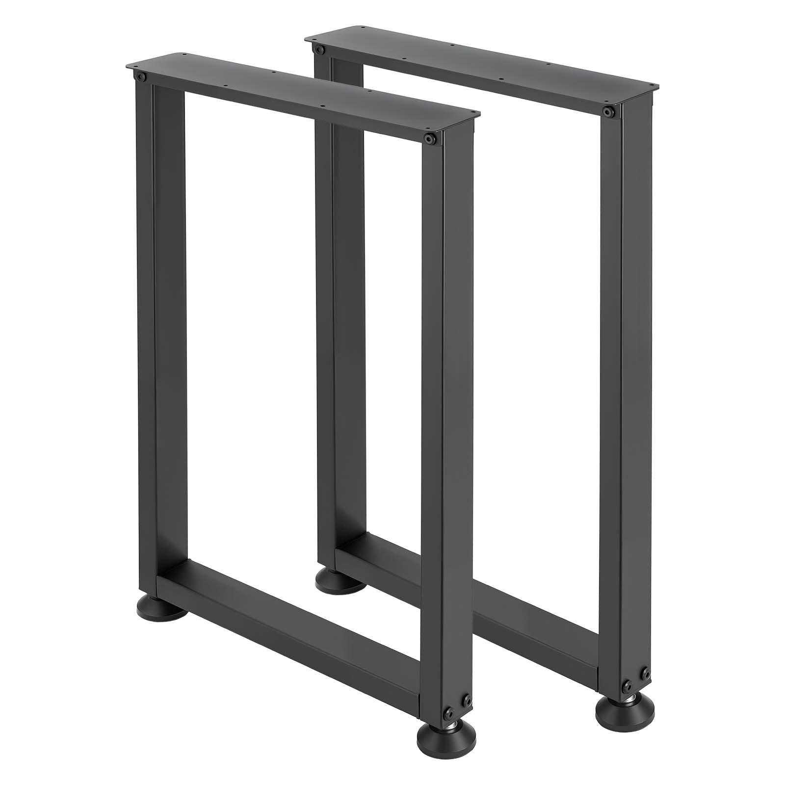 Table Legs, 29.1" Hx 17.7" W Square Steel Furniture Legs, Modular Design, Easy Assembly, 2204 lbs Max Load Heavy Duty, for Home Office Desk, Workbenches, Dinner Bar Tables, Set of 2, Black