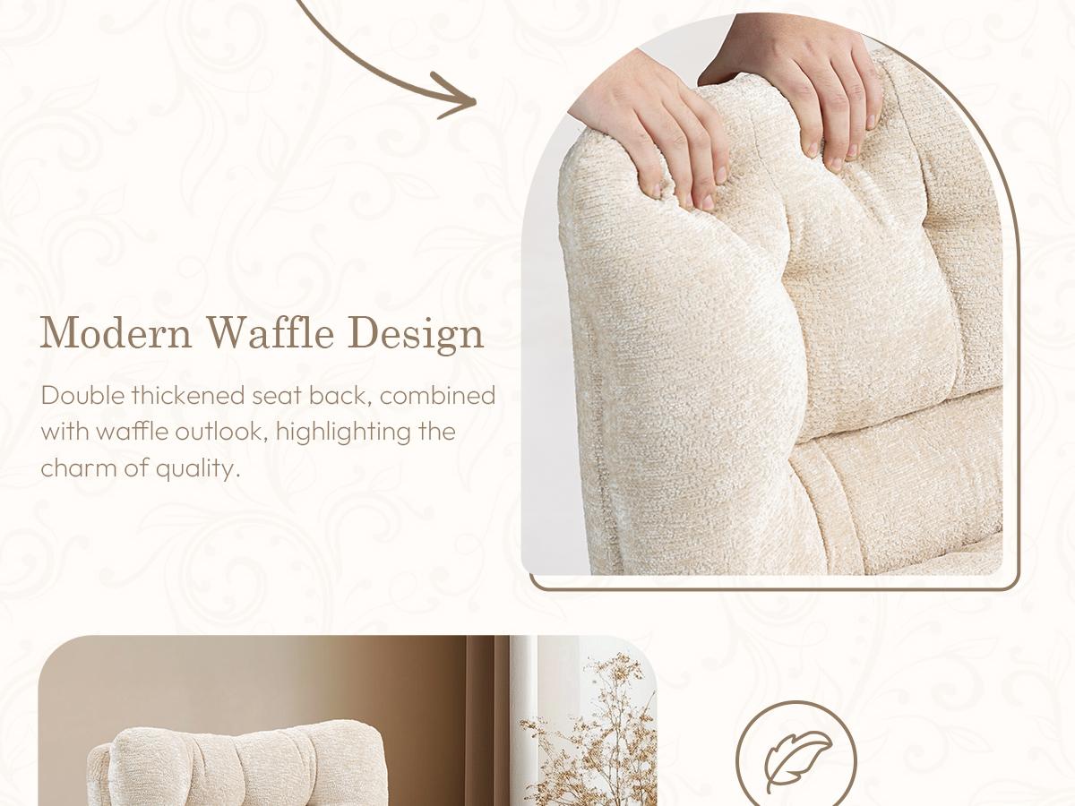 Dowinx Criss Cross Chair with Wheels, Premium Fabric Morden Home Vanity Chair Wide Seat，DualLayer Thickened Cushion