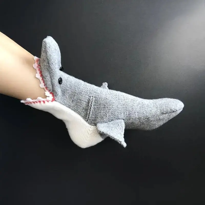 Unisex Hand-Crochet 3D Marine-Creature Pattern Floor Socks - Comfortable, Cute, Lightweight, Statement Cold-Weather Socks with Soft Fabric, Snug Fit for Indoor Home Lounging