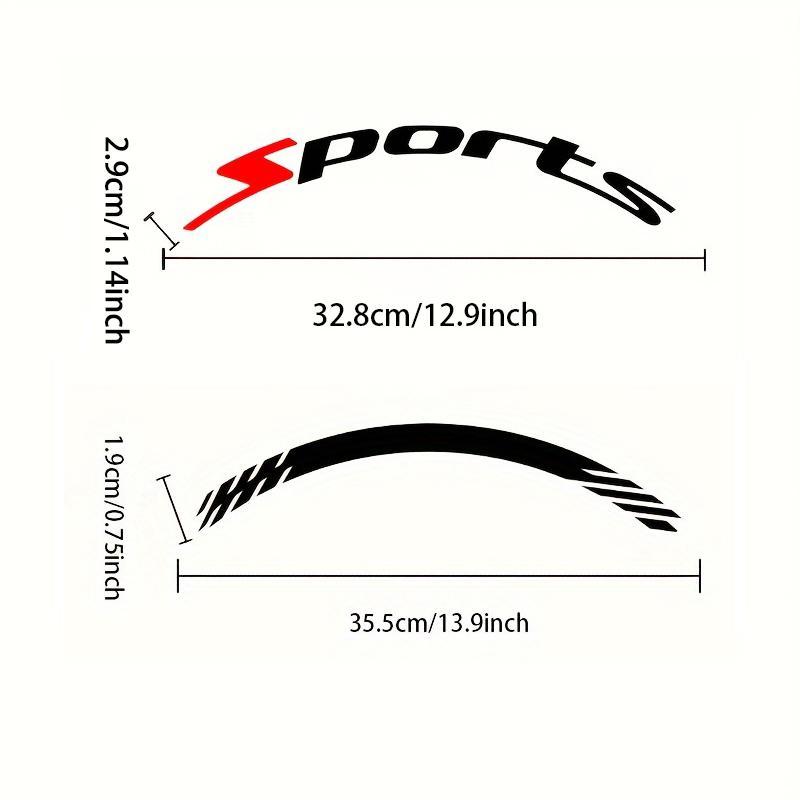 4pcs/Pack Sports Tire Letter Sticker, Tire Modification Decorative Letter Stickers Car Auto Accessories For Car Motorcycle (glue and accessories not included), Wheel Decal, Rim Decals