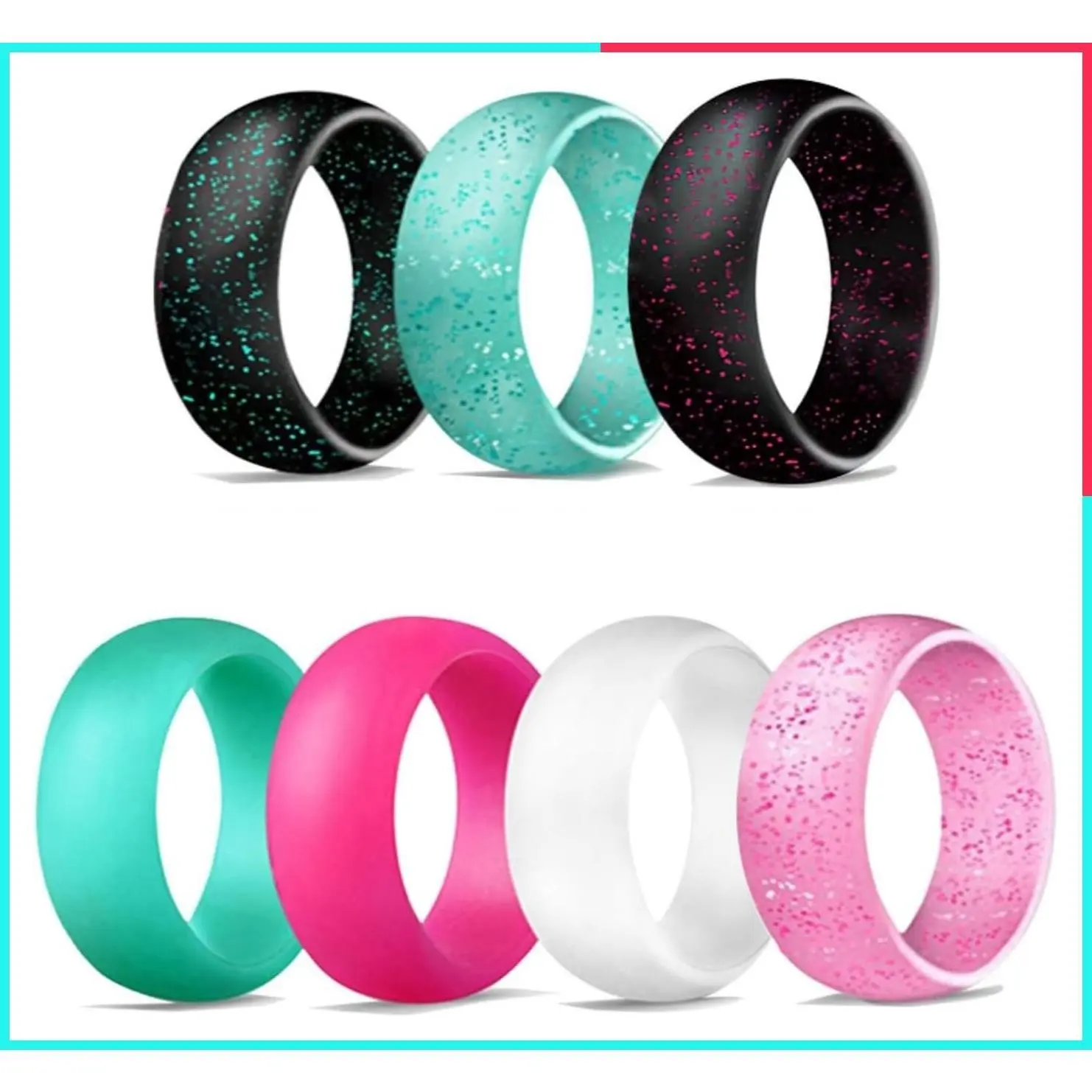 Women's Silicone Rubber Wedding Band 5.7mm Wide, 2mm Thick