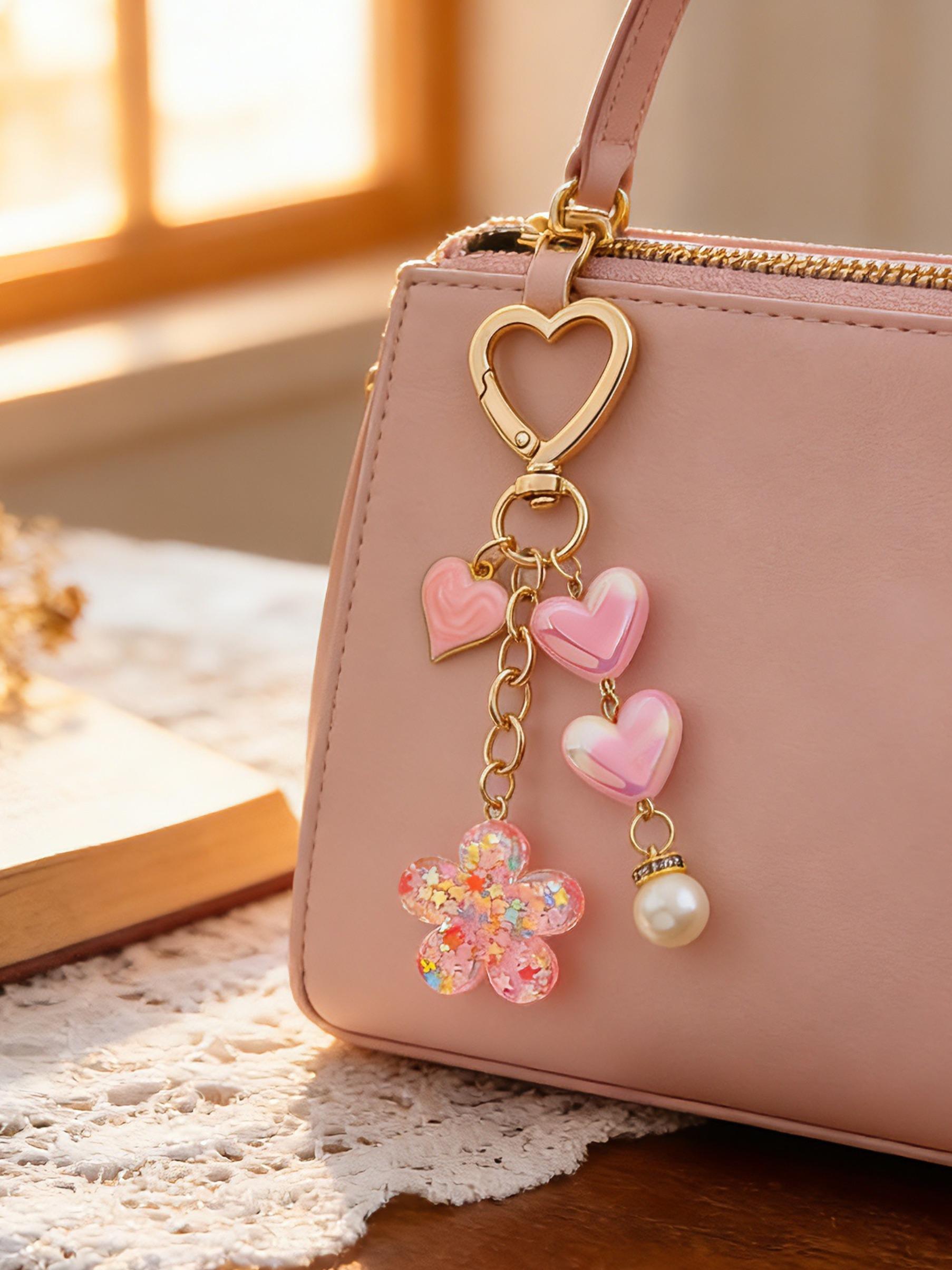 Trendy Heart Devil Eye Resin Keychain, DIY Bag Charm Decor, Friendship Gift, Graduation Season Accessory