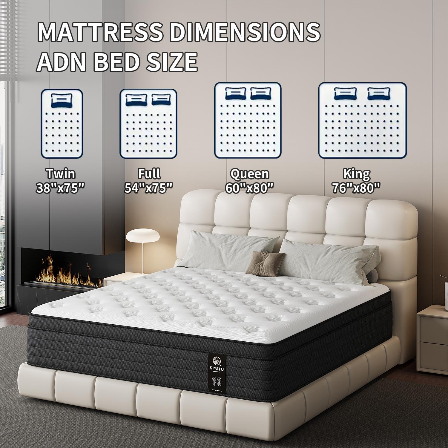 LODEIJA 8/10/12/14 Inch Twin,Full,Queen,King Mattress Gel Memory Foam & Innerspring for Motion Isolation Edge Support Breathable Design Medium Firm Comfort LODEIJA 8/10/12/14 Inch Twin,Full,Queen,King Mattress Gel Memory Foam & Innerspring for Motion Isolation Edge Support Breathable Design Medium Firm Comfort