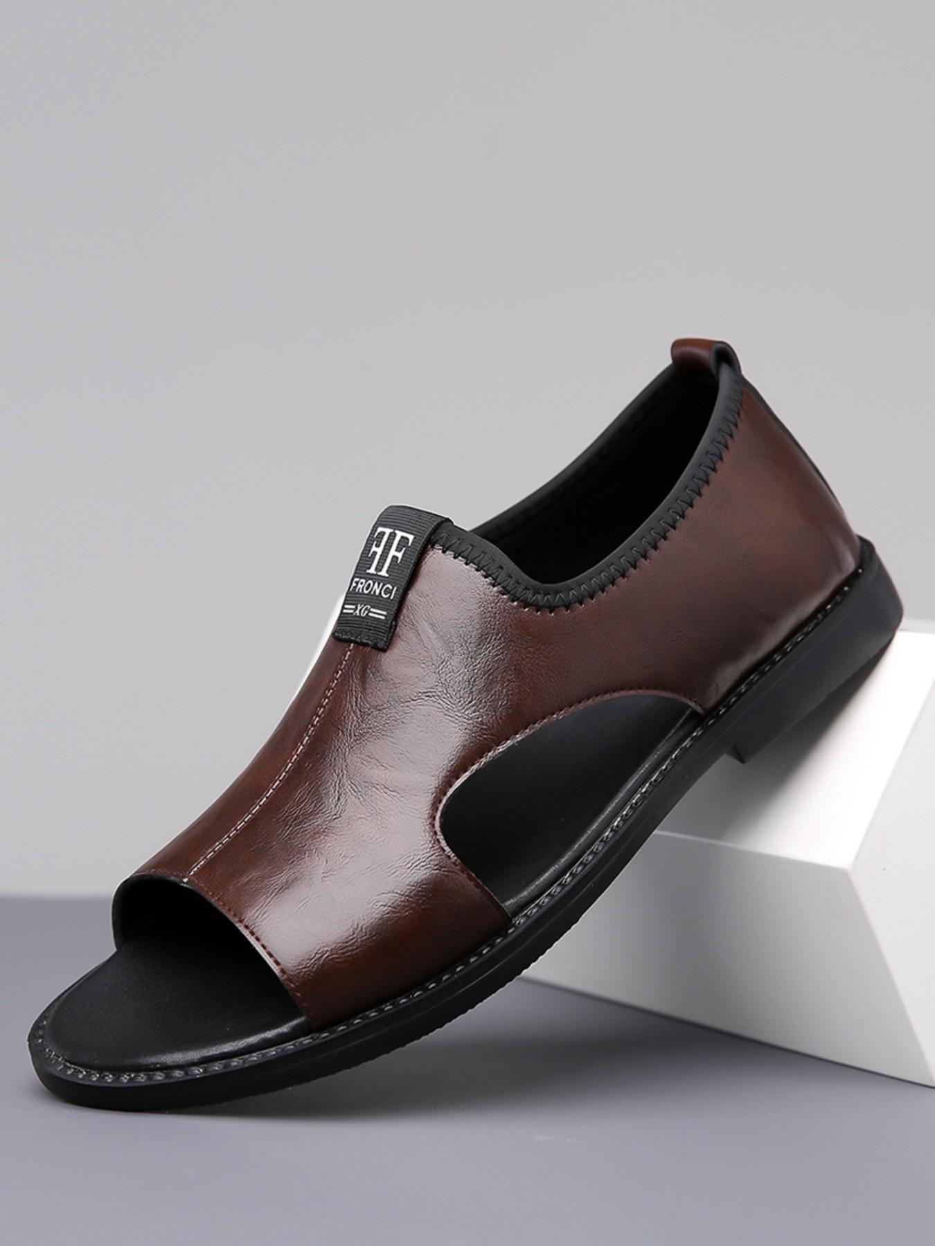 Classic Men's Dual Strap Sandals, Smooth Surface, Flexible Insole, Ideal for Warm Weather Outdoor Activities, Travel-Friendly, Versatile Casual Style