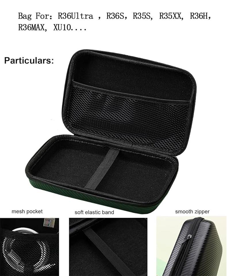 Transparent Protective Case for R36 Ultra Game Console, Anti-Drop Hard Storage Bag, Eva Shell, Scratch-Resistant Screen Film