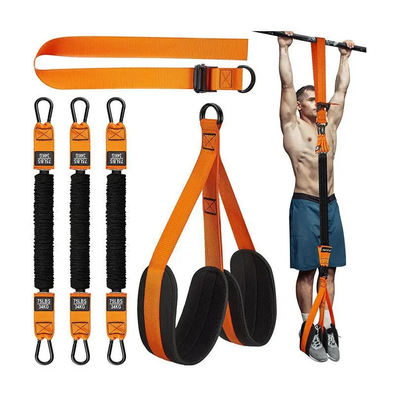 Adjustable Pull Up Assistance Band – Heavy Duty Resistance Bands with Feet Rest for Pull Up Bar, Body Building & Home Fitness