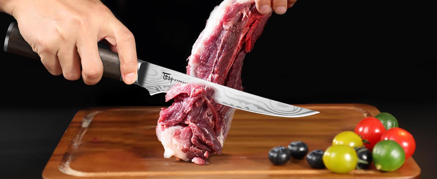【DealsForYouDays】 SYOKAMI [UPDATE] Kitchen Knife Set with Magnetic Block and Sharpener 14 Piece Knife Set 360° Rotatable Holder Ultra Sharp High Carbon Stainless Steel Knives Sets with Steak Knives, Father's Day Gift