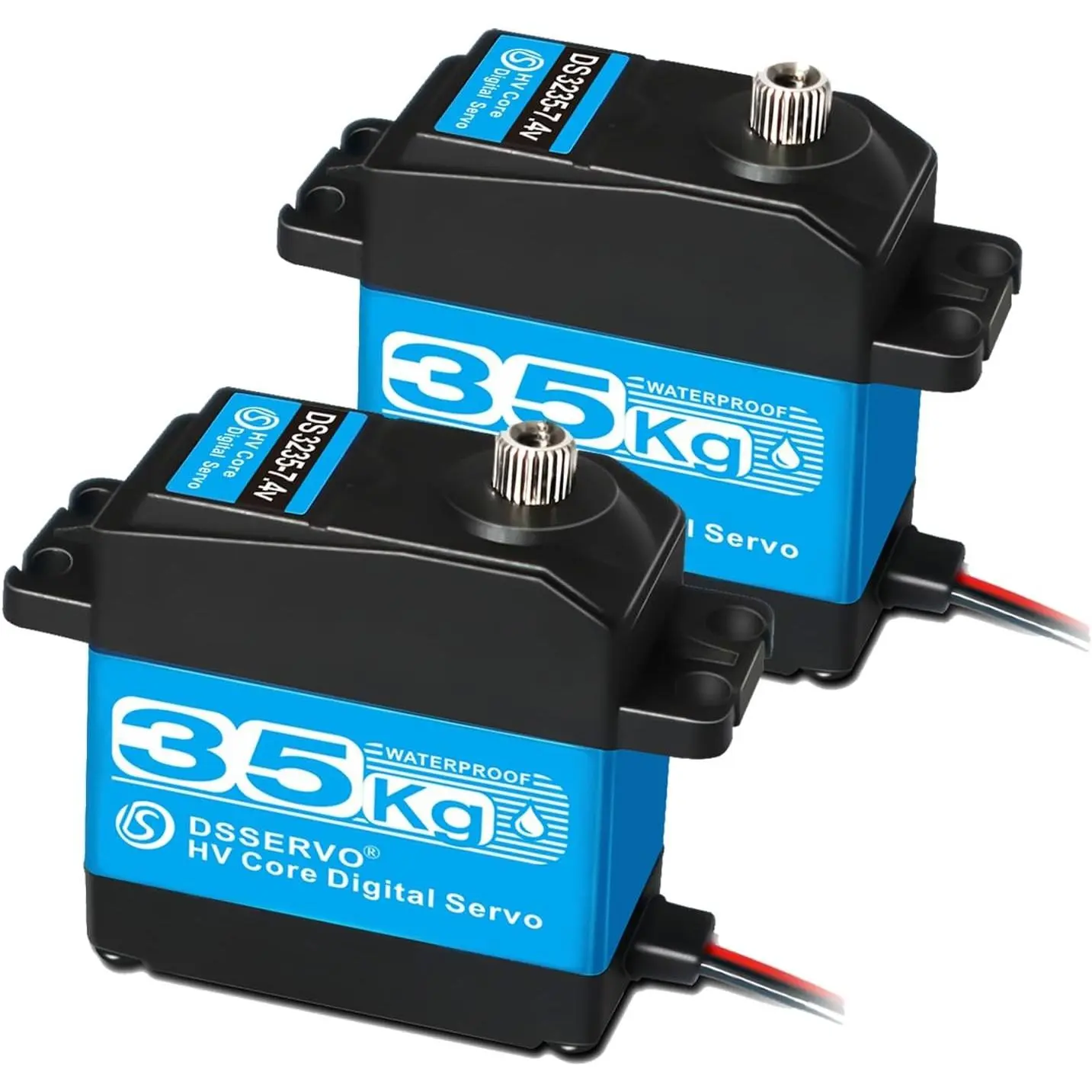Pack of 2 35KG RC Steering Servo 7.4V Digital Motor Stainless Steel Gear High Torque Waterproof for DIY Robotic RC Cars