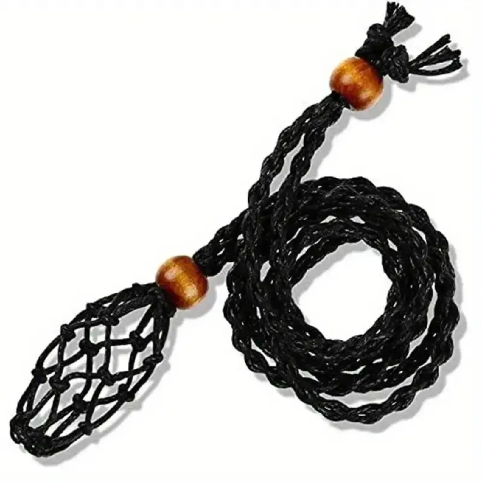 Necklace Cord Crystal Holder Empty Stone Holder, Adjustable Crystal Necklace Holder Rope Necklace for DIY Amulet Pendant Necklace Jewelry Making