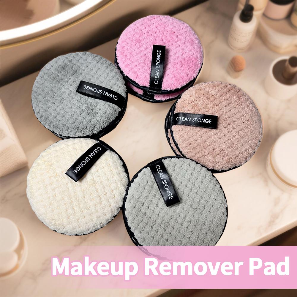 5-Piece Makeup Remover Pads Reusable Dual-Sided Soft Cleaning Towels Washable Face Pad Beauty Care Tool Set