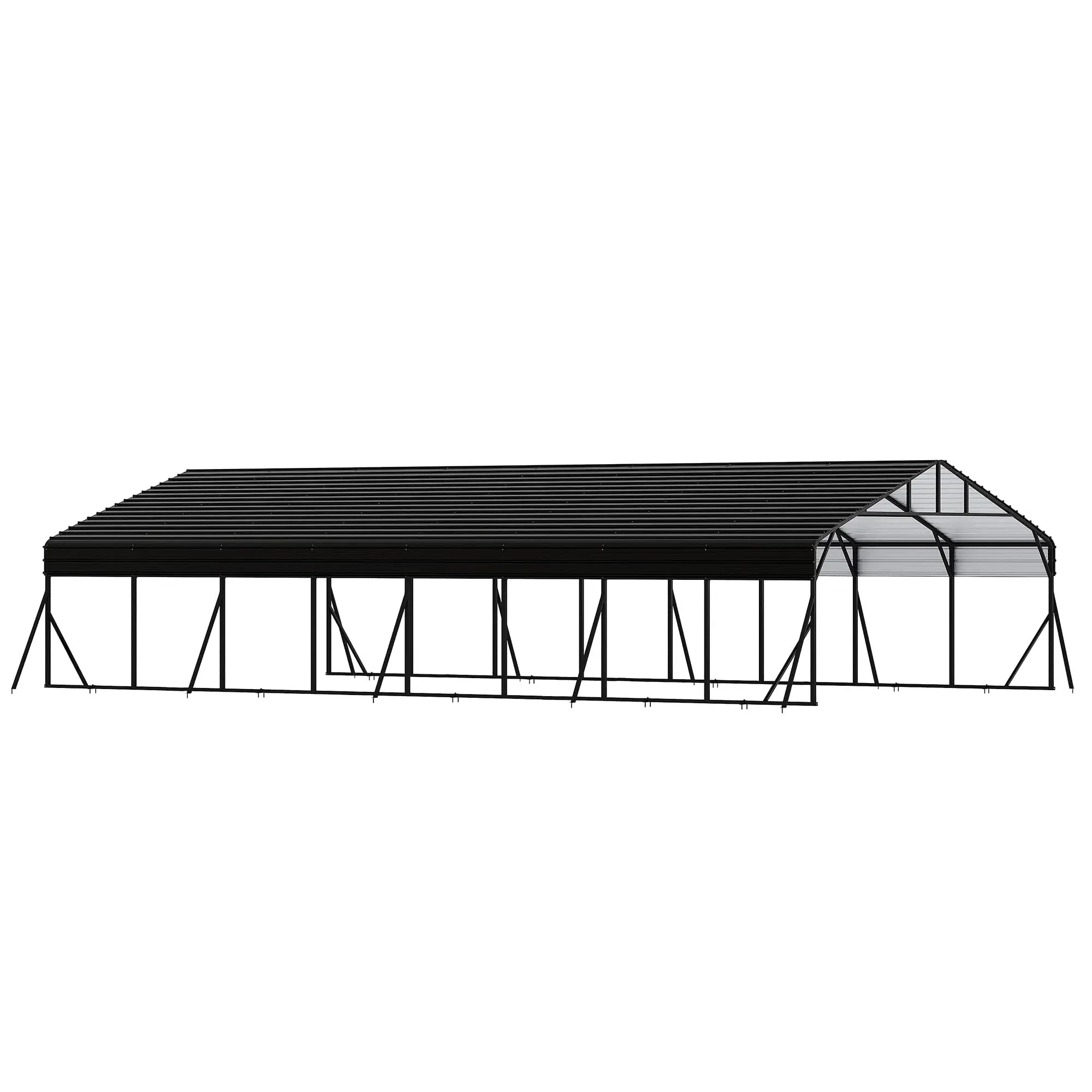 GARVEE 20x40 ft Metal Carport Kits with Galvanized Steel Roof, Heavy Duty Metal Roof Carport with Enhanced Base, TallMetal Carports Kits Garage for Tractors, Pickup, Boat, Car
