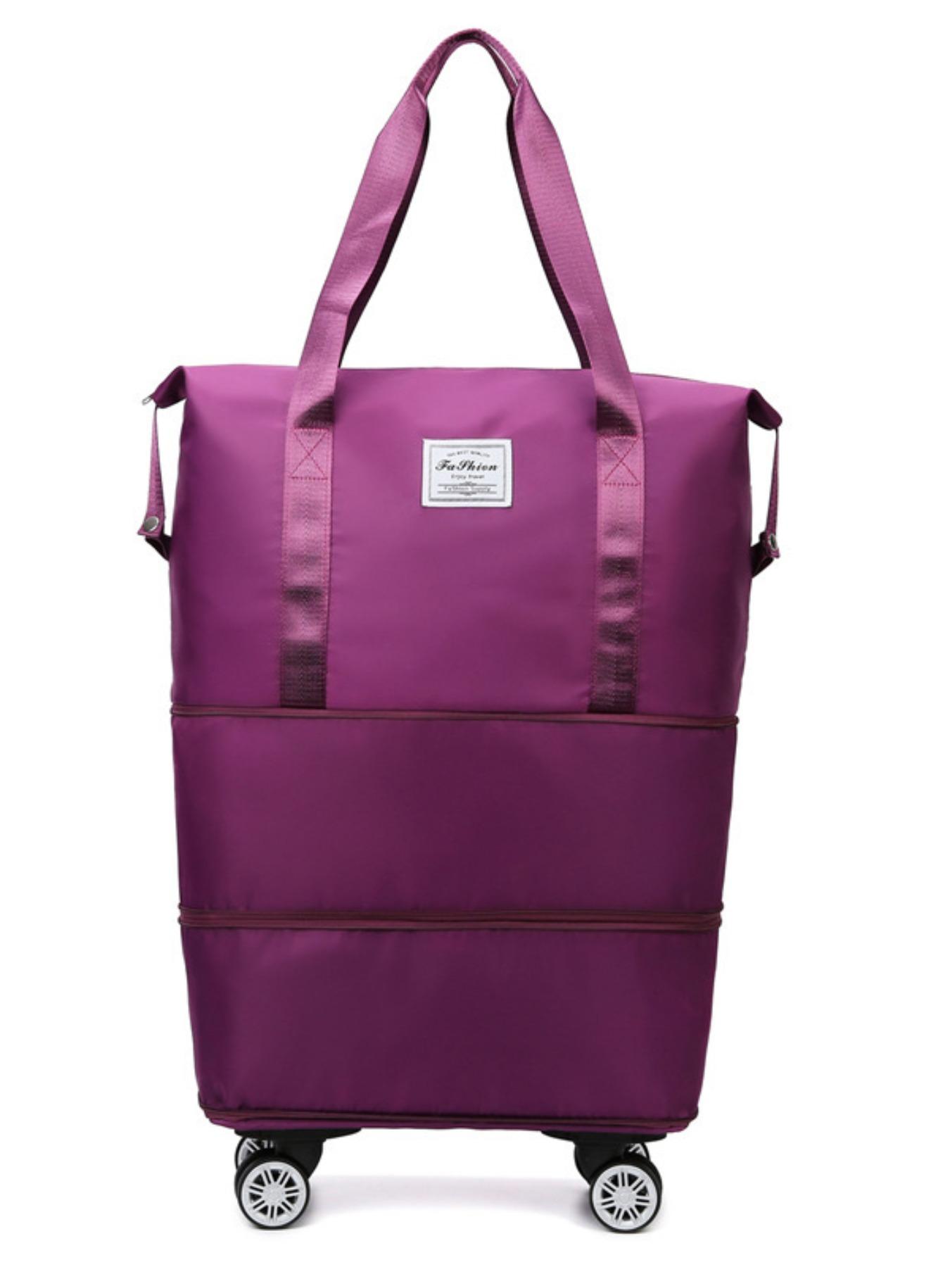 Large Capacity Travel Bag with Wheels, Student Business Trip Organizer, Waterproof Dry Wet Separation, Expandable Luggage Bag