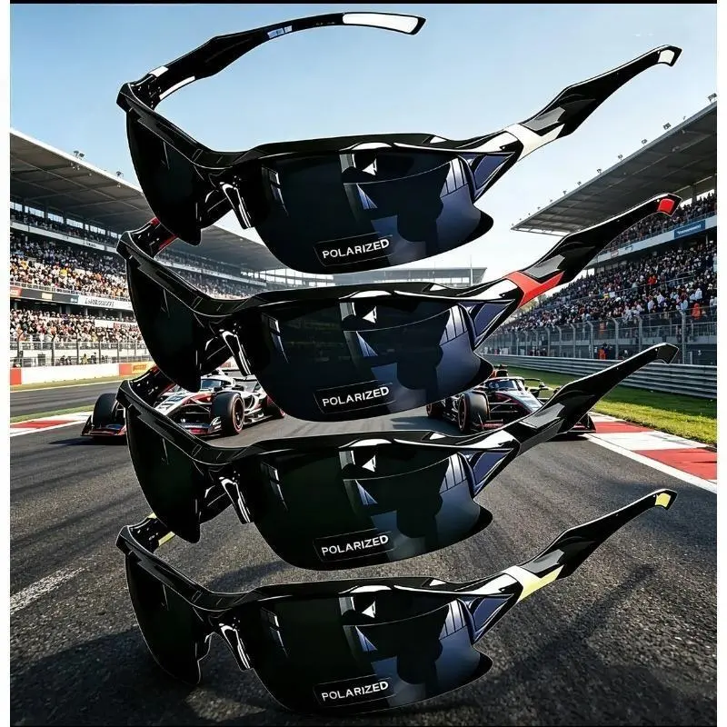 4-Pack Vintage Y2K Polarized Sunglasses for Women Men, Thin Horn Rim Square Oval Rhinestone Eyewear, UV400 Blue Light Blocking Anti-Fatigue Windproof Glasses for Driving Golf Baseball Outdoor Daily