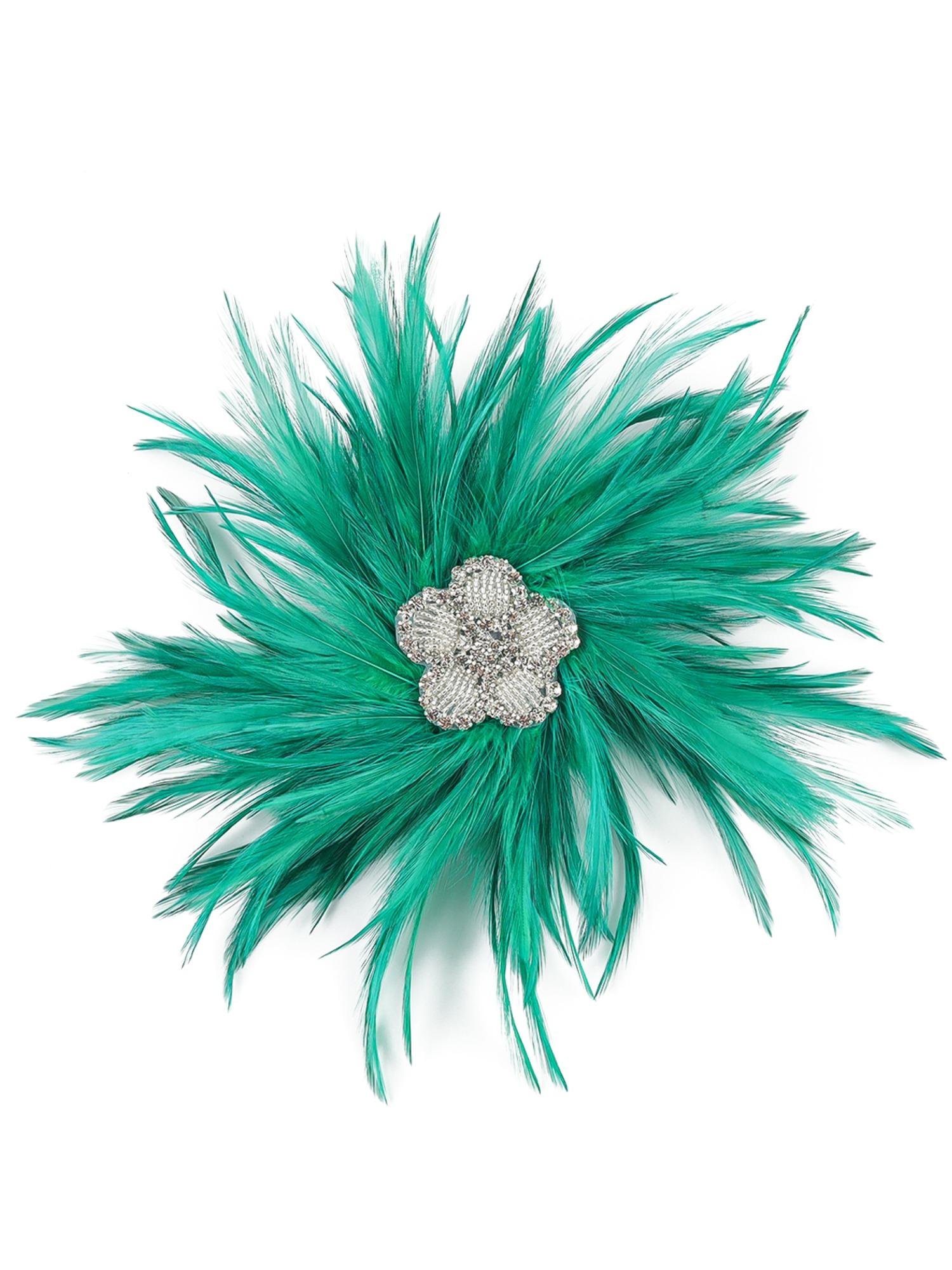 Sparkling Rhinestones Flower Feathered Hair Clip Hair Ornament for Festival Derby Event Gathering Cocktails Party Brooch Fash