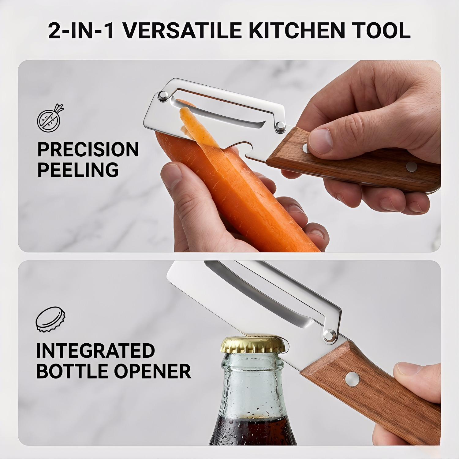 2PCS Kitchen Multi-Function Stainless Steel Thickened Fruit Peeler Knife for Sugar Cane and Pineapple Skin Removal Special Tool TF3