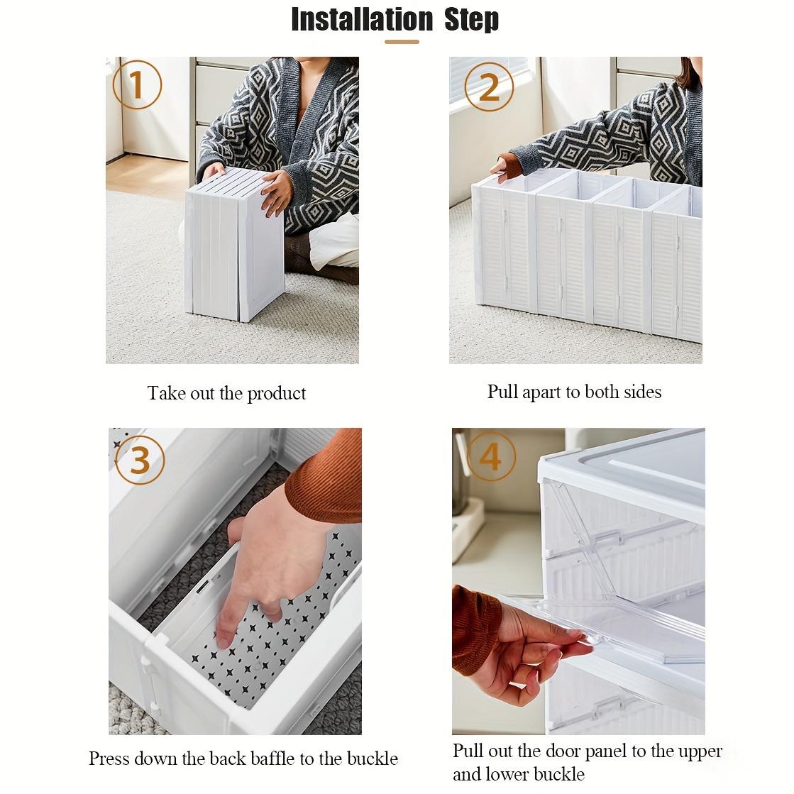 Installation-free 3/6-layer front shoe cabinet, stackable shoe cabinet storage box, transparent door, independent shoe cabinet dust-proof, shoe storage box, shoe storage rack, high-end shoe display cabinet