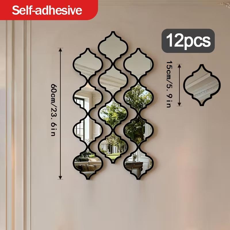 Moroccan Style Art Mirror Set, Classic Design, Wall Mounted Decorative Mirrors for Bathroom Living Room Entryway Home Decoration