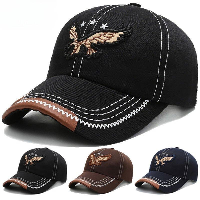 Eagle Embroidered Baseball Cap Fitted Snapback Hats for Men and Women, Trendy Streetwear Breathable Casual Outdoor Hat, Embroidered Caps