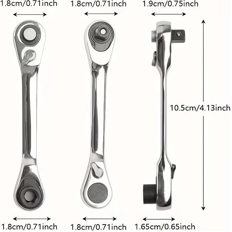 72 Tooth Dual Head Mini Socket Wrench, Two-In-One Quick Release Adjustable Combination Tool, Mechanically Chromovanadium Steel Forging, Ratchet Combination Wrenches