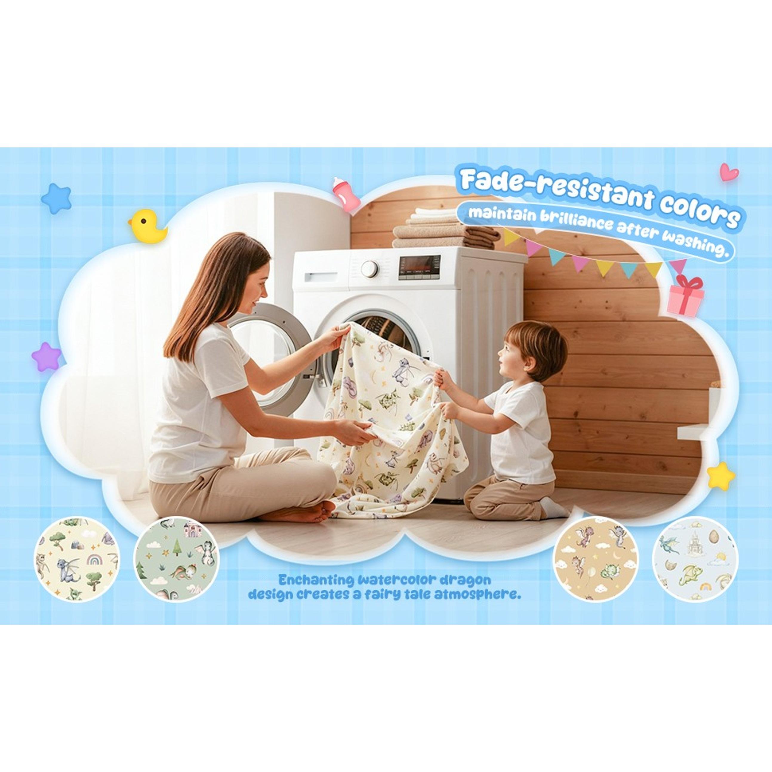 4 Pcs Watercolor Dragon Crib Sheet Set Newborn Bedding Nursery Baby Sheets for Girl Boys Baby Gifts for Standard Crib and Toddler Mattresses, 52 x 28 x 8 Inches 4 Pcs Watercolor Dragon Crib Sheet Set Newborn Bedding Nursery Baby Sheets for Girl Boys Baby Gifts for Standard Crib and Toddler Mattresses, 52 x 28 x 8 Inches