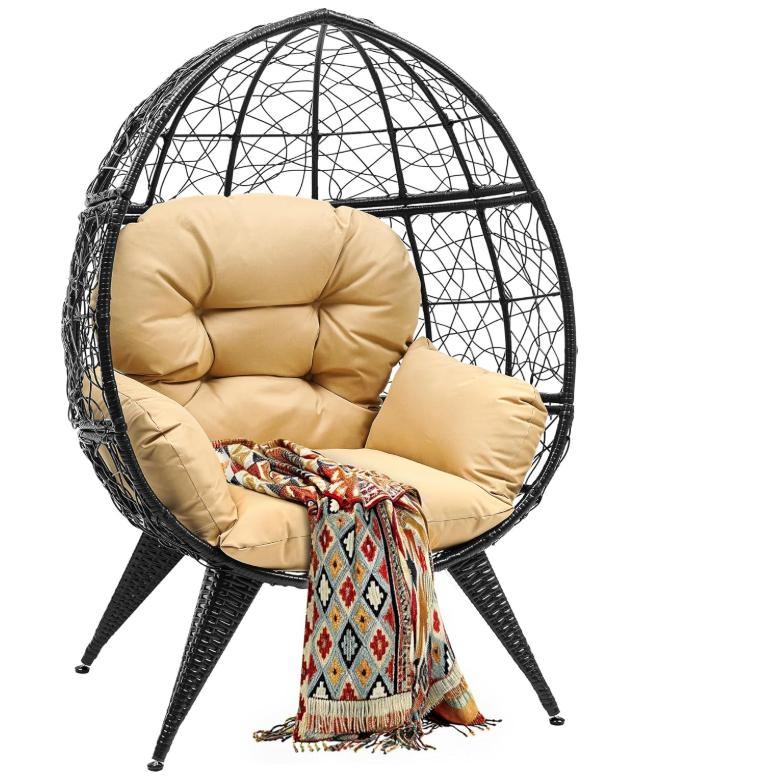 Yitahome Hanging Egg Chair with Cushions, Swing Egg Chair with Stand, Wicker Hammock Egg Chair for Indoor Outdoor Balcony Patio Garden Poolside Bedroom, Outdoor Furniture Yitahome Hanging Egg Chair with Cushions, Swing Egg Chair with Stand, Wicker Hammock Egg Chair for Indoor Outdoor Balcony Patio Garden Poolside Bedroom, Outdoor Furniture