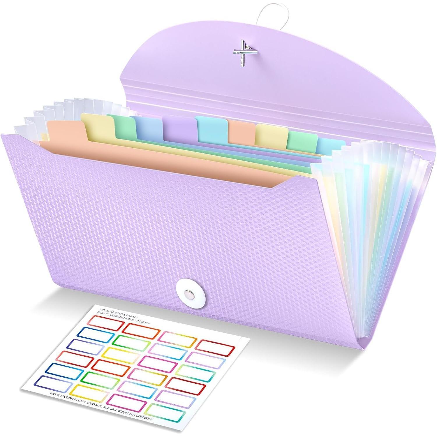 Receipt  Organizer, 13 Pockets Small Accordion File Organizer with Labels for Receipt Cards, Bill Business,  Storage, 10.2X 5.1 Inches