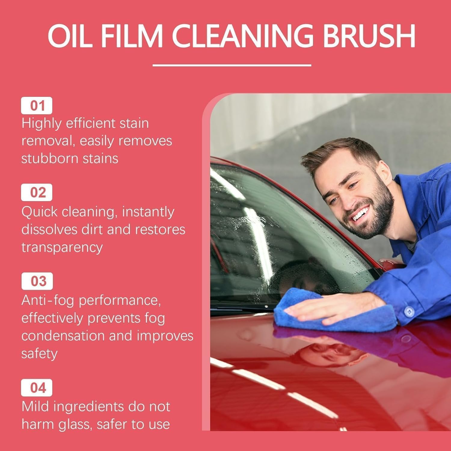 Windshield Cleaner, Car Glass Oil Film Cleaner, Versatile Effective Glass Cleaning Brush, Oil Film Cleaning Brush, Glass Cleaning Tool