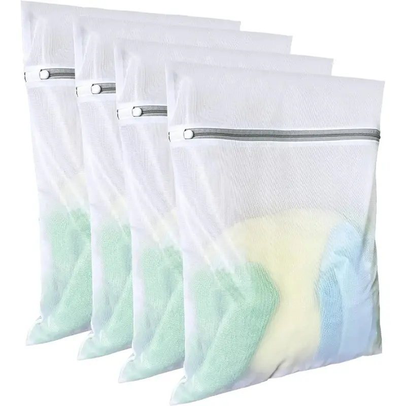 Mesh Laundry Bags (4Pcs, 16x20 In) - Home Supplies Laundry Tools & Accessories for Delicate Clothes, College Dorm Cleaning & Storage