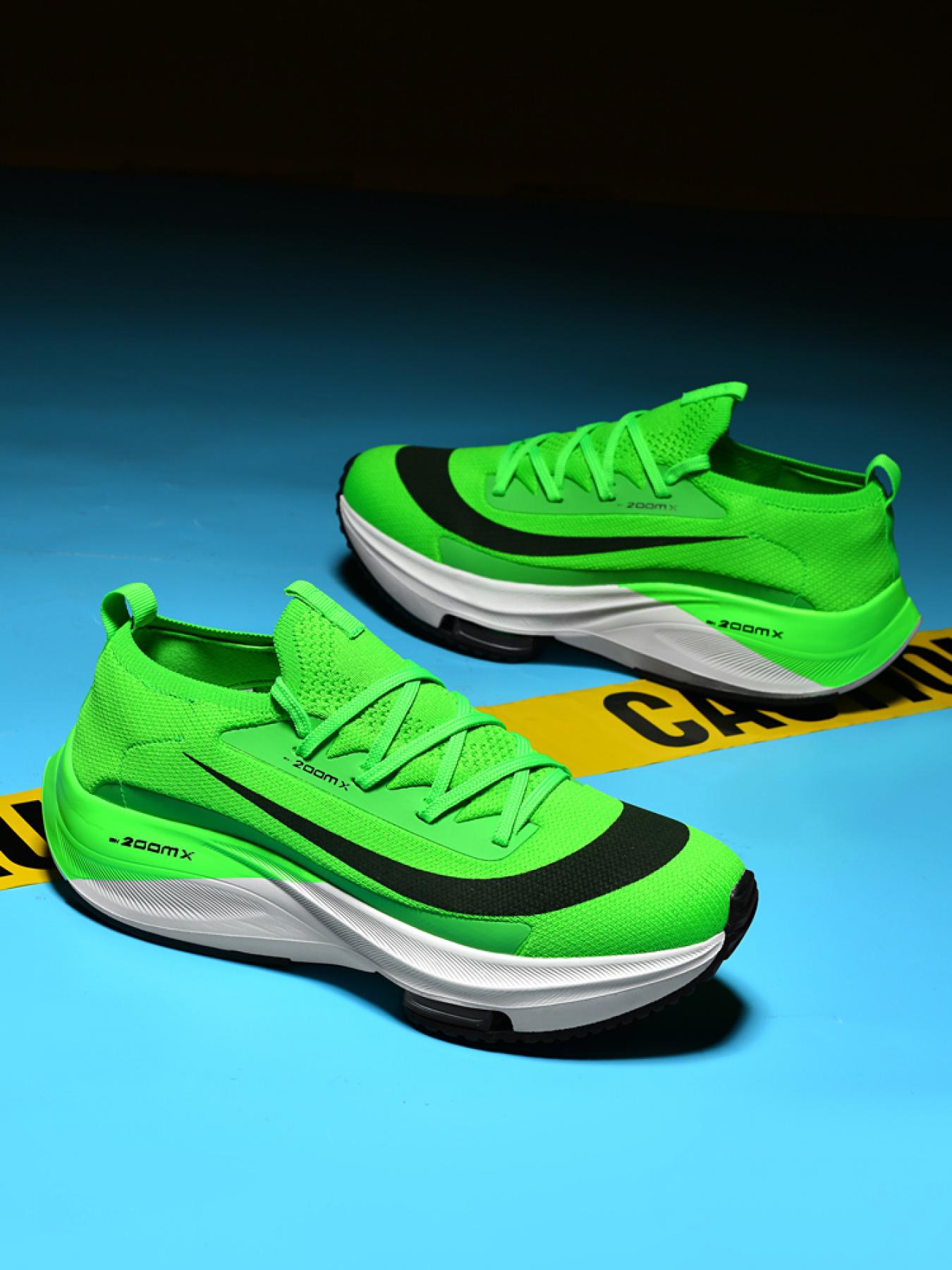 Men Sports Running Shoes Casual Marathon Air Cushion Sneakers Leather Breathable Lightweight Male Comfortable Athletic Nonskid Casual Sneakers Hiking Outdoor Footwear