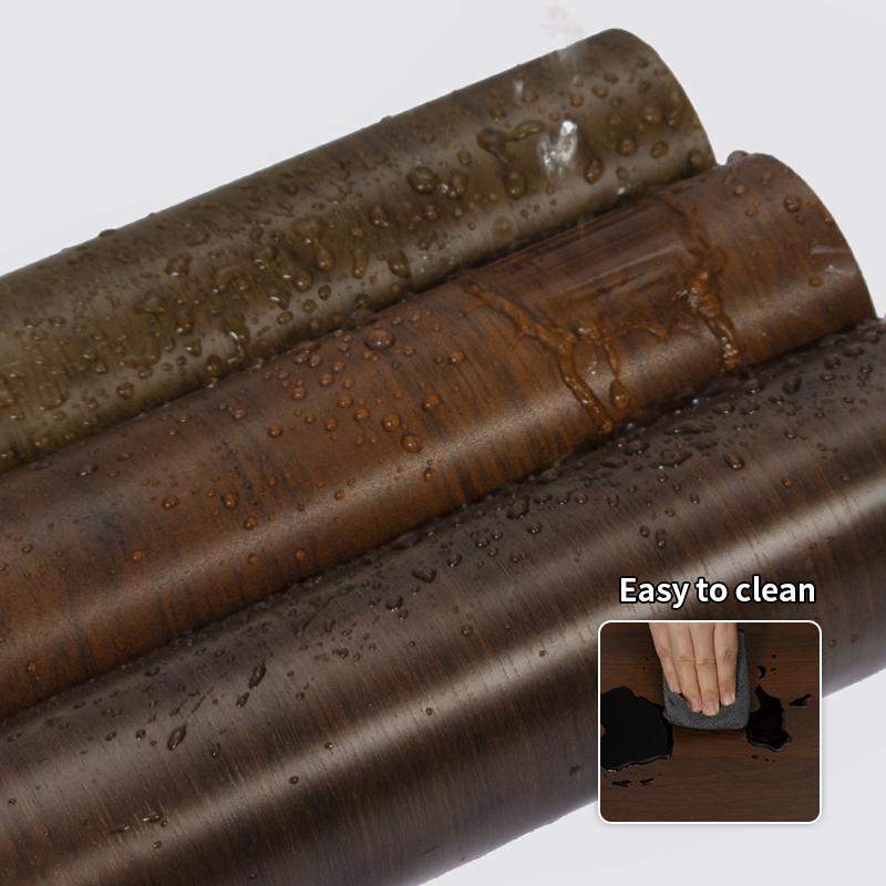 Wood Grain Thick Wallpaper Roll, Self-Adhesive Durable Wall Decal, Waterproof,Ideal for Cabinets Kitchen Door Frames Furniture Tables Sills Mirrors Refrigerators 17.72in*78.74in/196.85in