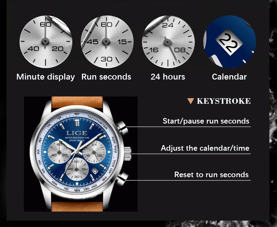 Sports waterproof watch Fashion quartz watch Panda eye men's watch