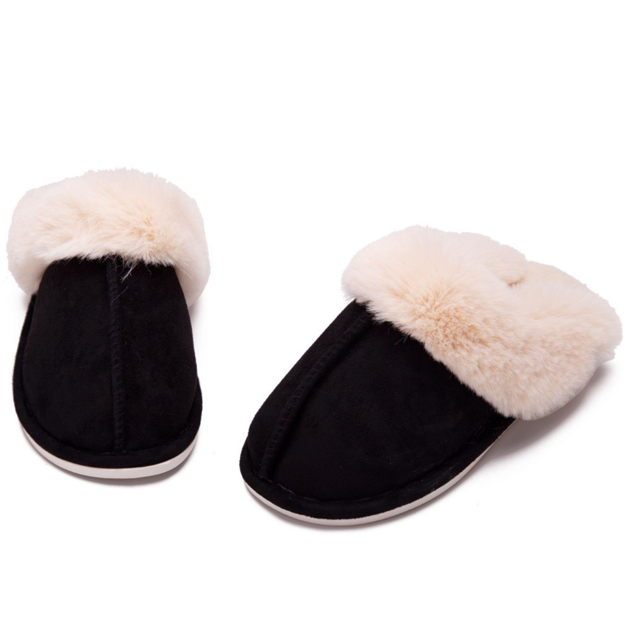 Winter  House Slip Resistant Slippers  Plush Faux  Fluffy Flats Slippers Warm Slide Shoes for Women Springfresh