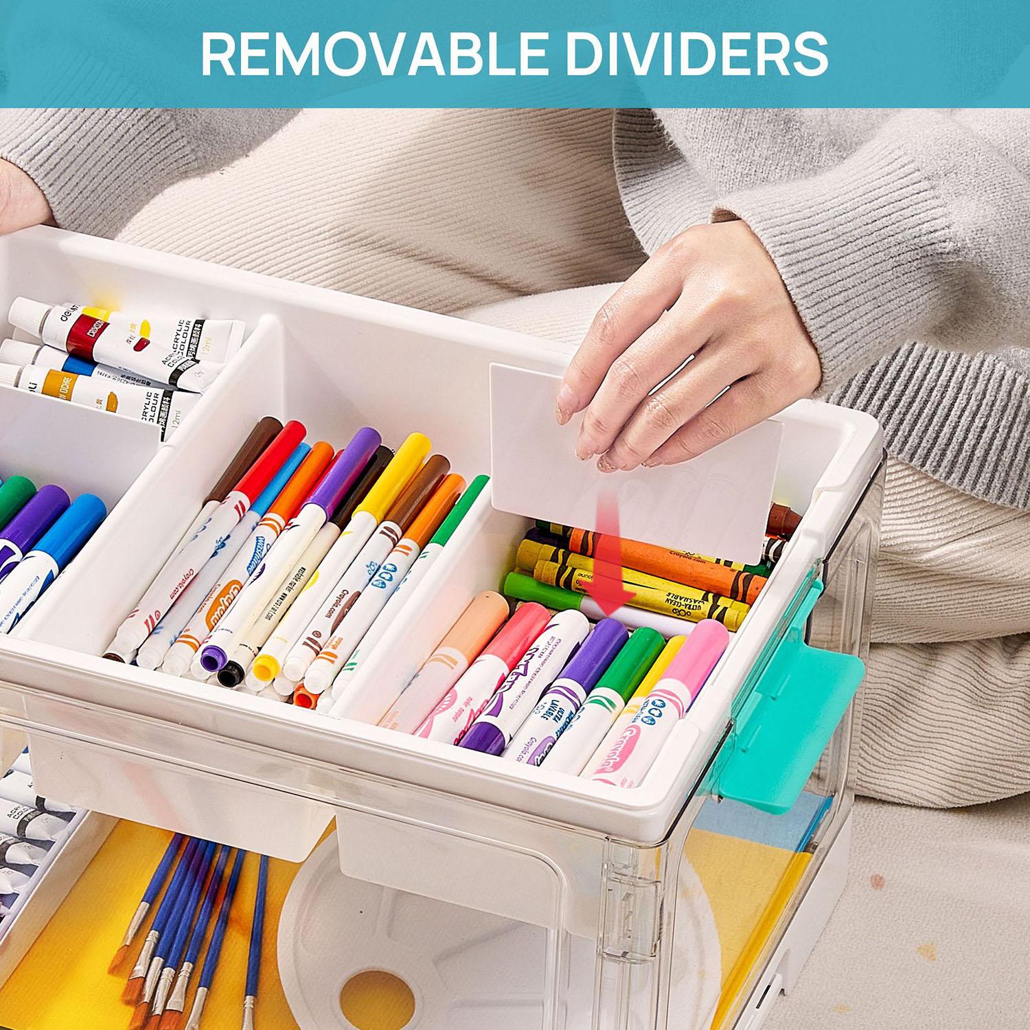 Stackable Storage Box Container, Toy Organizer Bin for Classroom, Kids, Large Capacity Bookshelf, Separated Toy and Miscellaneous Holder, Multi Compartment Design