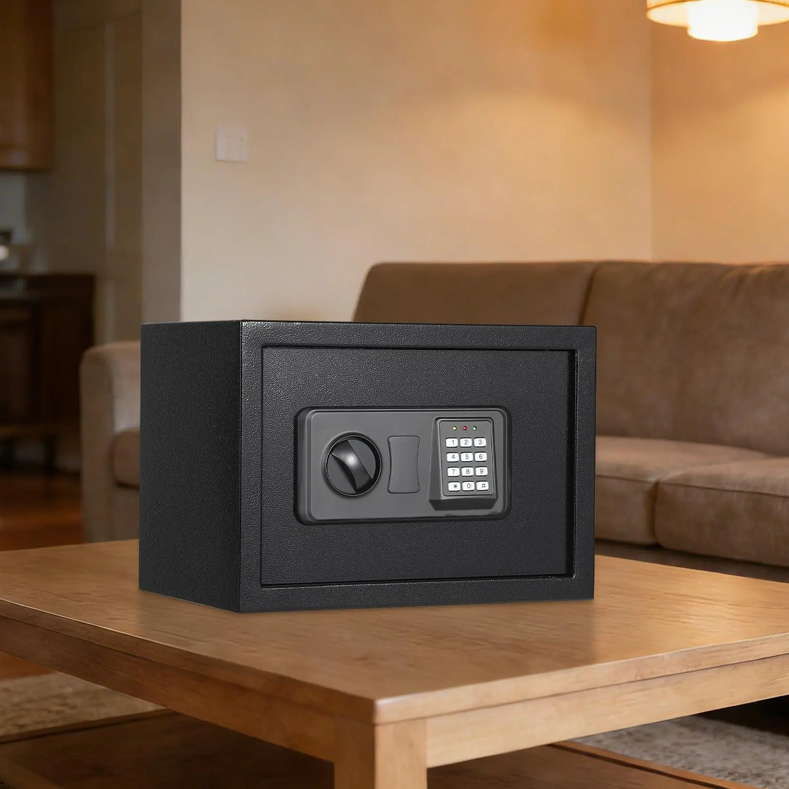 GARVEE 16L Cold Rolled Steel Digital Safe - Burglar Proof - Fireproof/Waterproof Bag - Removable Shelf - Emergency Key Lock - Wall Mountable - Home Office Hotel Dorm