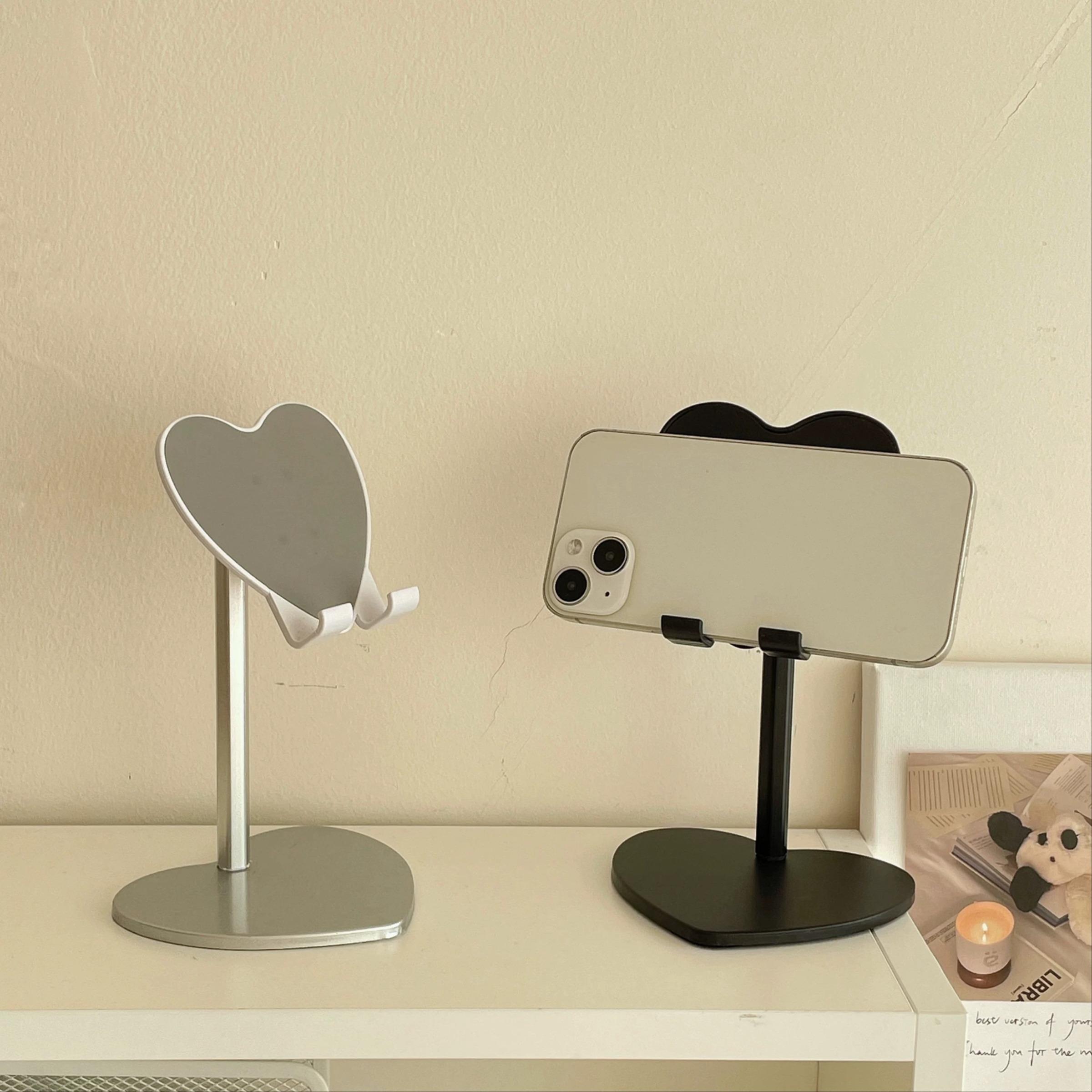 Heart-Shaped Phone Stand Desktop Tablet Holder Adjustable Height Support Stand Portable Phone Holder, Perfect for Watching Movies, Simple and Clean Design, Cell Phone Stand