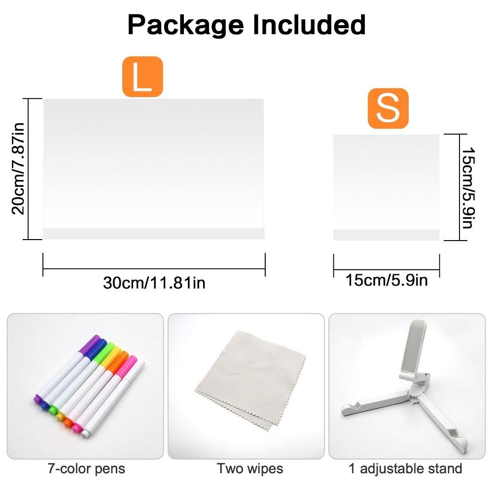 Multi-Function glowing Drawing Board desk lamp with erasable Whiteboard, Kids Creative Learning Night Light, Acrylic Memo Board, Colorful Pen Set, Fun Gift for Home Decor & Study Tools