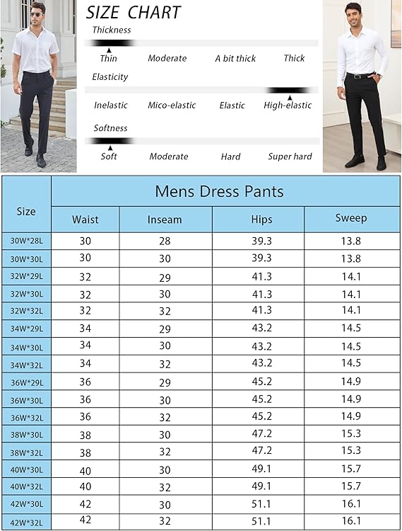 Alimens&Gentle Men's Stretch Dress Pants No Iron Golf Pants Expandable Waist Flat Front Business Casual Formal Pants Alimens&Gentle Men's Stretch Dress Pants No Iron Golf Pants Expandable Waist Flat Front Business Casual Formal Pants