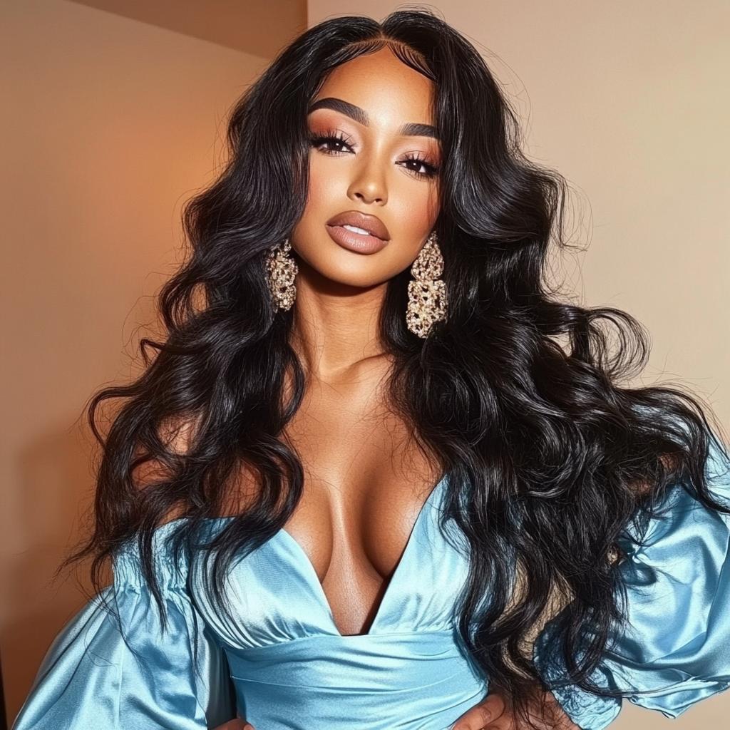 [24"=$119]Sunber 13x4 HD transparent Lace Front wigs Human Hair Pre Bleached Tiny Knots Glueless Ready To Wear Body Wave With Drawstring Natural Black 180% Density