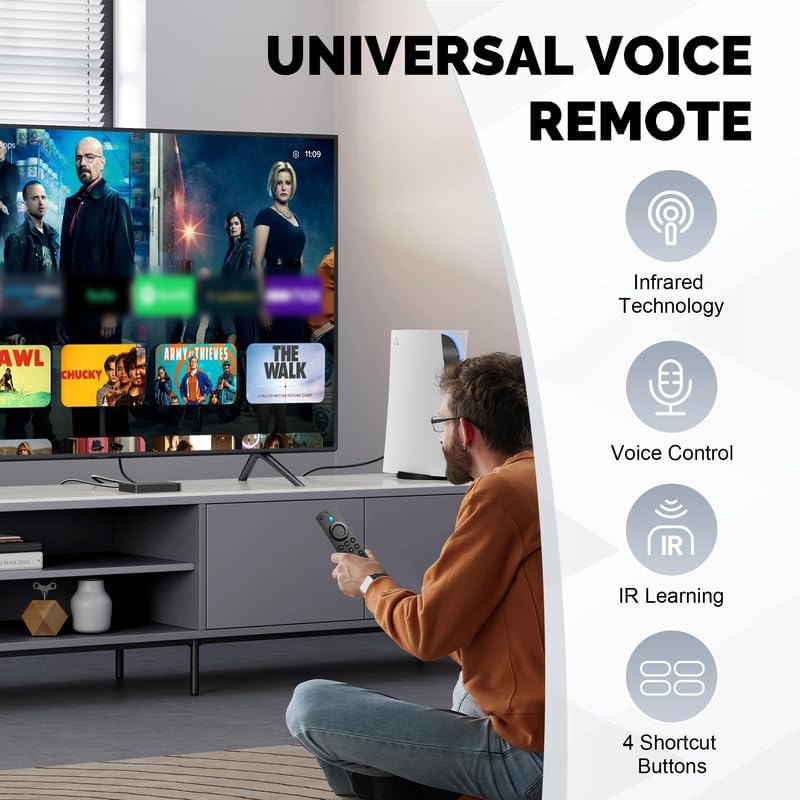 Voice Remote Compatible with  FireSeries Insignia TVs Stick (2nd/3rd Gen)/4K/Lite/4K Max, Fire  TV 3rd Gen/TV Cube(1st/2nd/3rd Gen), for Insignia  QLED Series